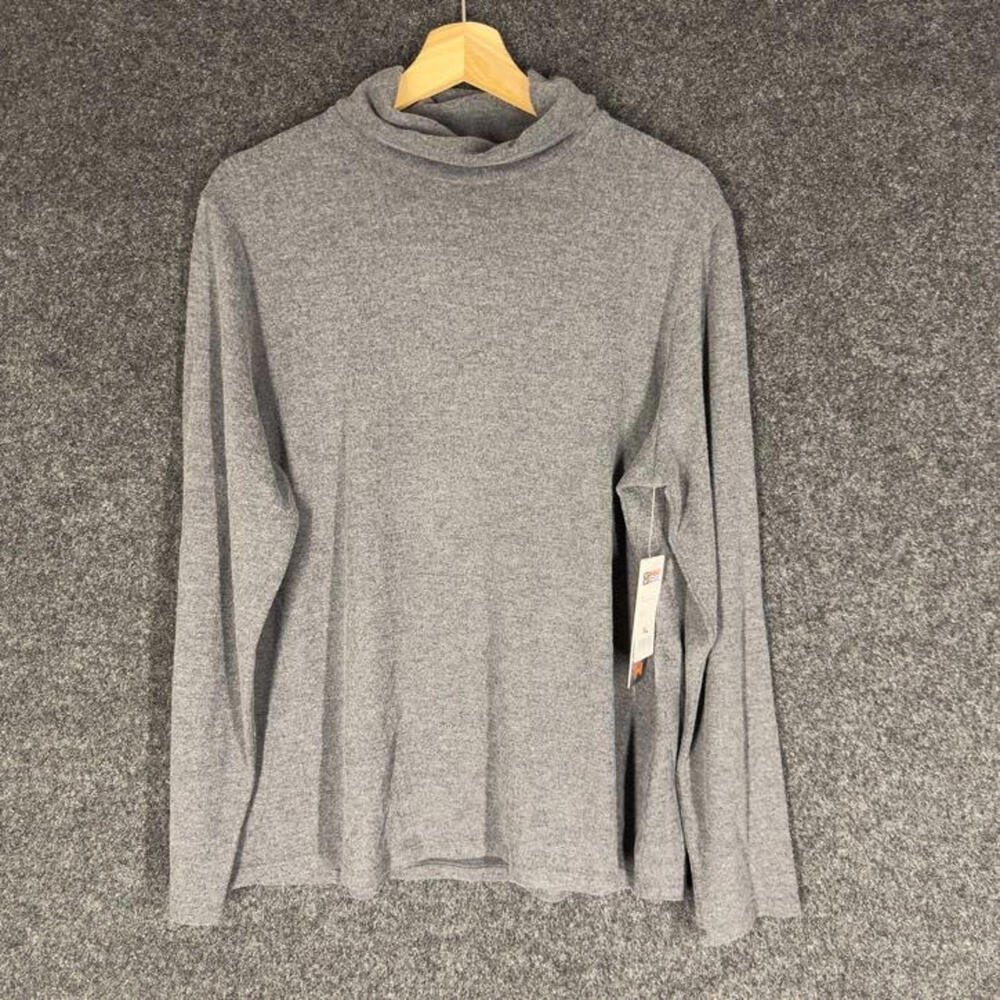 New 32 Degrees Sweater Pullover Women XL Gray Turtleneck Long Sleeve Knit Casual